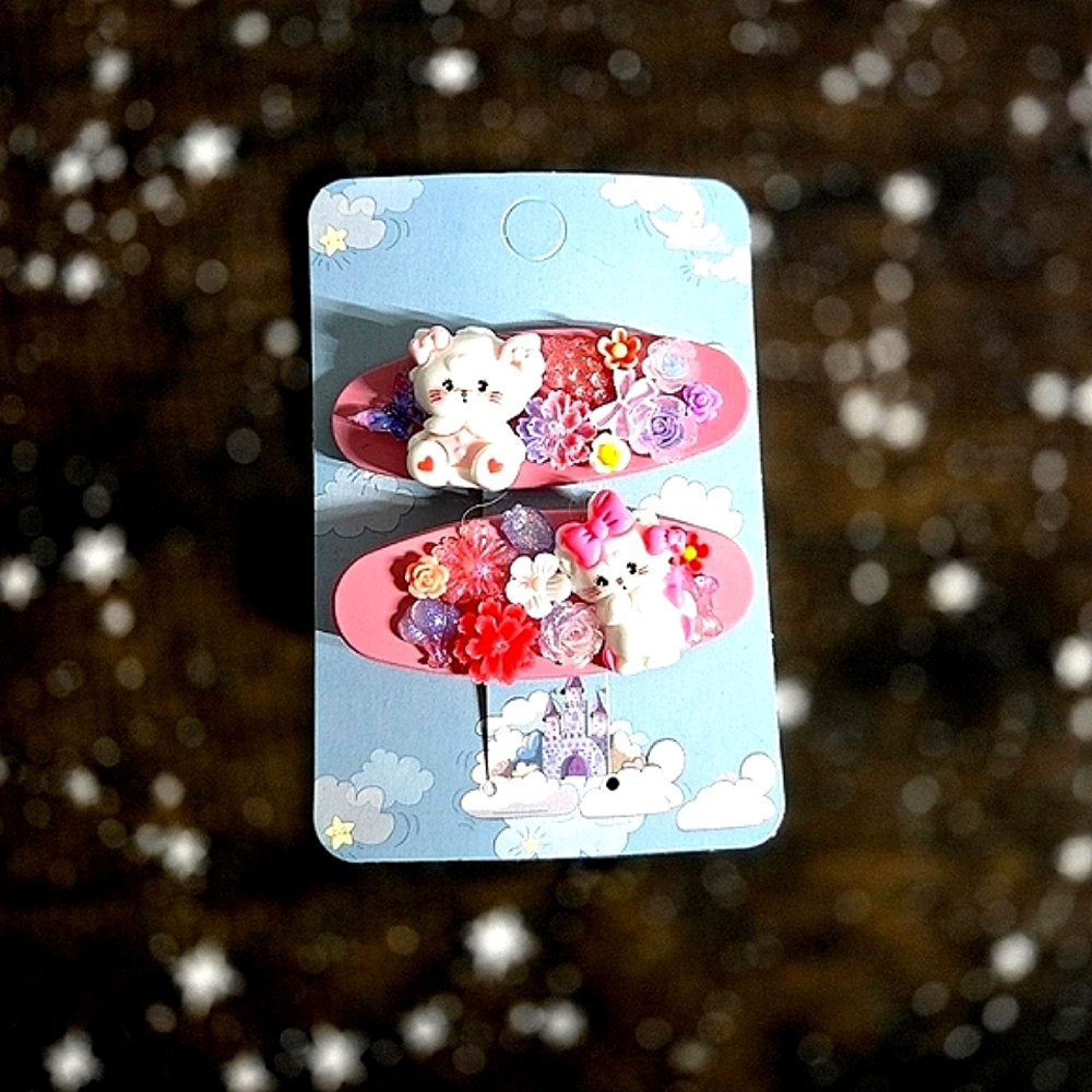 Custom Mousse Mikko Illustrations 2 Piece Hair Clip Set